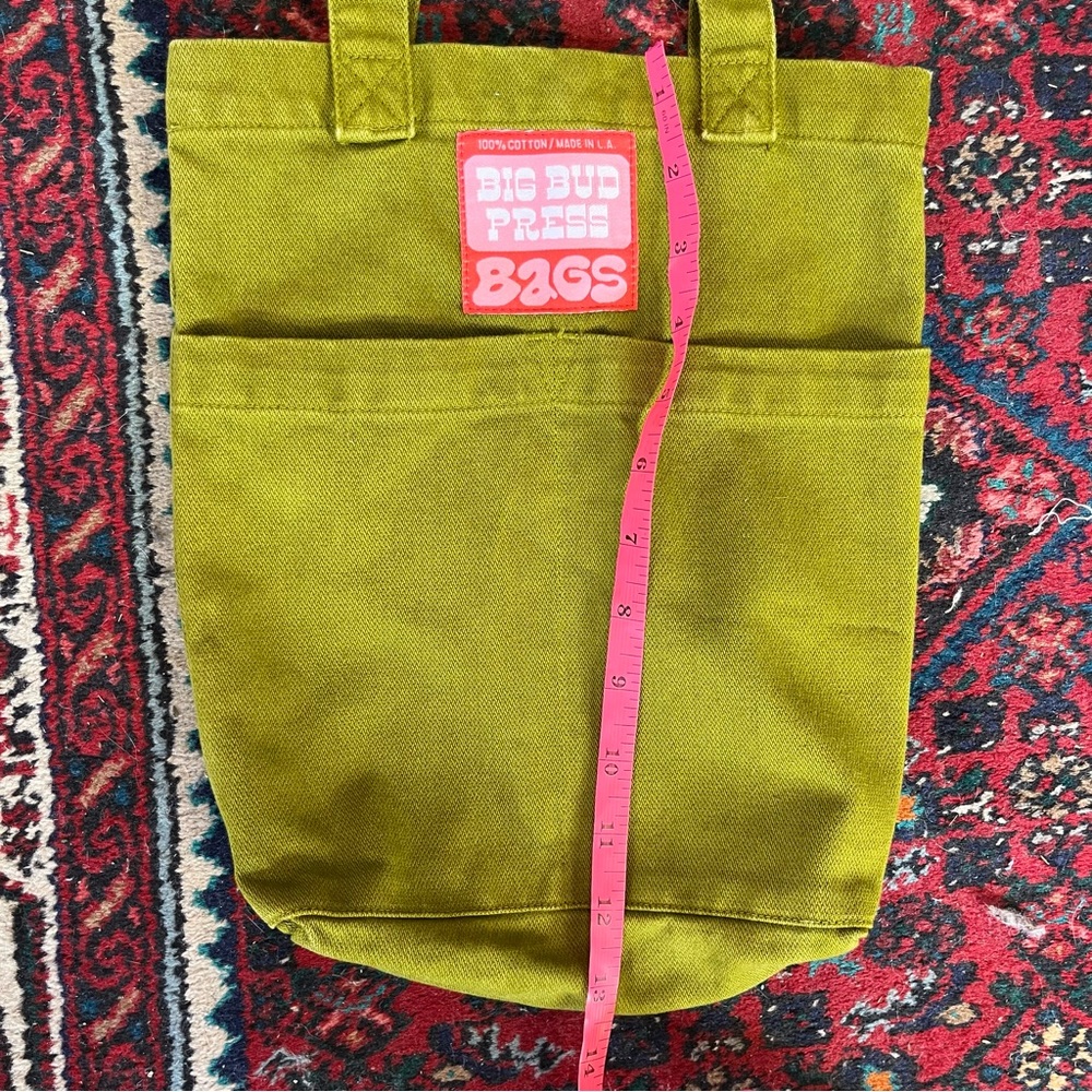 Big Bud Press Olive Green Canvas Mini Tote Bag - Picture 4 of 5